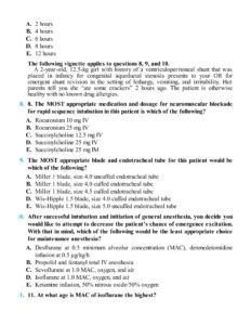 نمونه سوالات پرومتریک بیهوشی